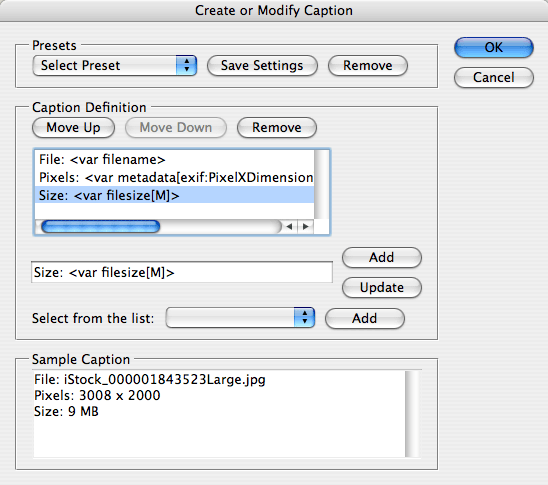 Create of Modify Caption
