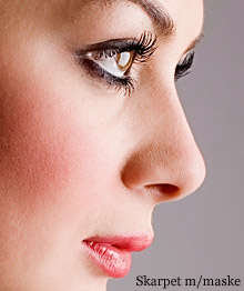 Kantmaske begrenser oppskarpingen til kanter inkl. øyne og lepper.